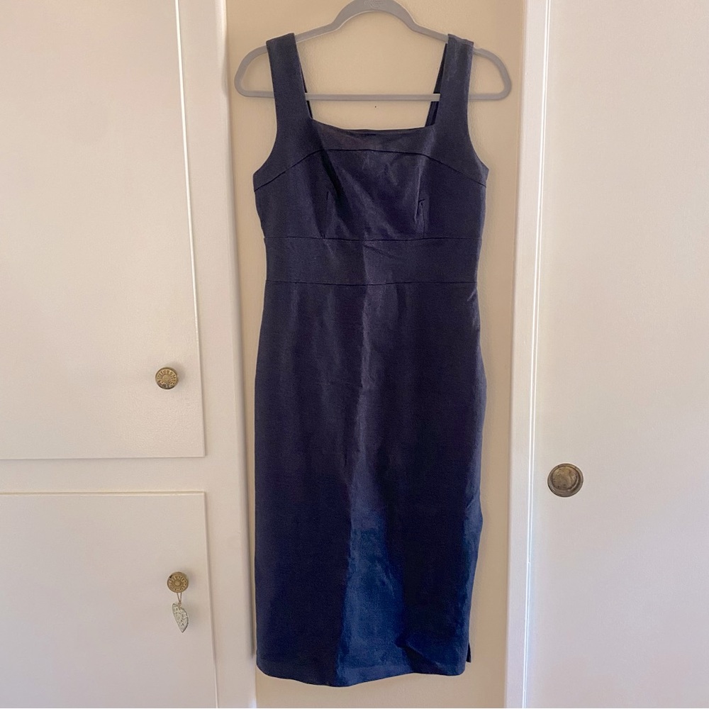 Banana Republic navy square neck sleeveless midi dress. NWT, Size 6